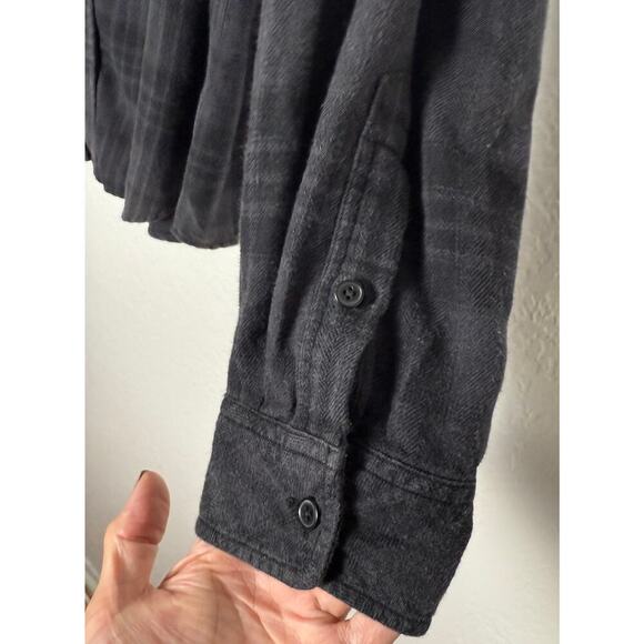 Rails Men's Lennox Plaid Relaxed Fit Shirt Flannel Cotton Blend Charcoal Black - Picture 5 of 10